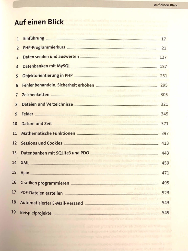 Inhaltsverzeichnis - Buch Einstieg in PHP 5.6 und MySQL 5.6