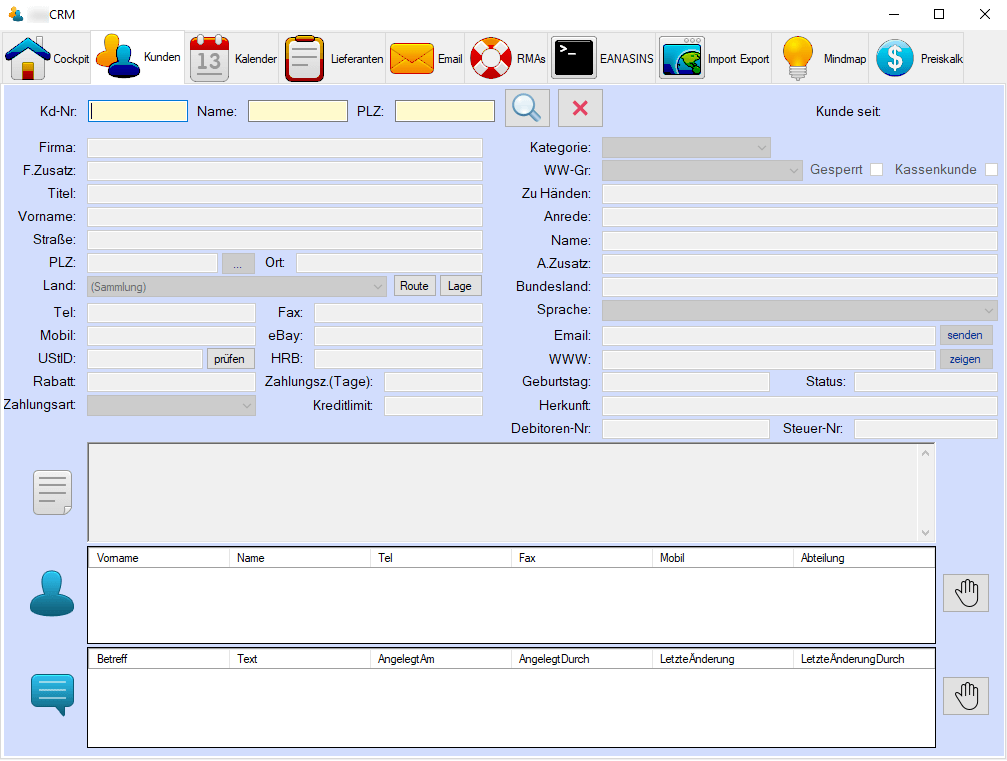 Windows Forms CRM Programm-Beispiel Screenshot