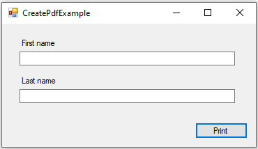 VB.NET PDF erstellen Form Beispiel