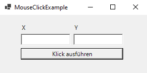 VB.NET MouseClick simulieren Beispiel-GUI