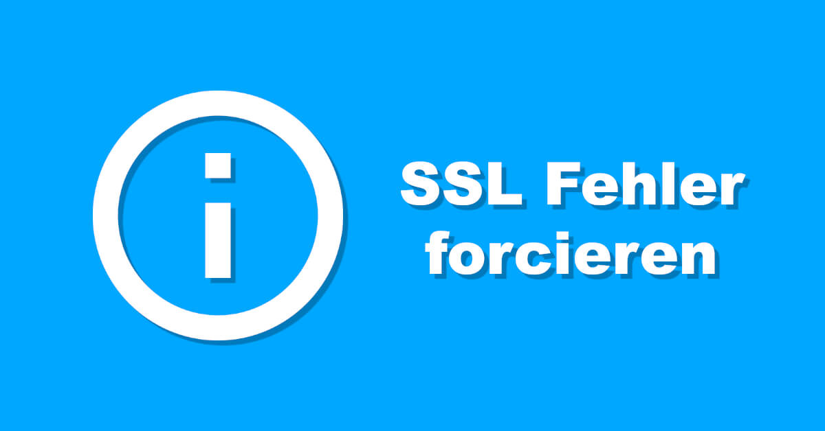 Kein geschützter SSL TLS Kanal Fehler forcieren