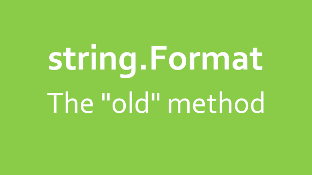 Formatting C# Strings using String Class Format method