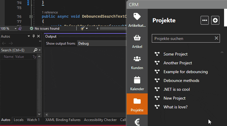 Demonstrating input spam in .NET without debouncing function calls